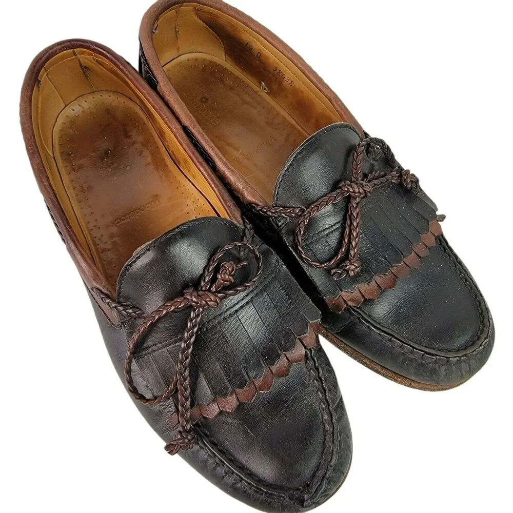 Allen Edmonds Slip On Loafer Men 10 Brown Black Leather Woodstock